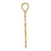 14K Gold Polished Filigree Starfish Pendant with Textured Design